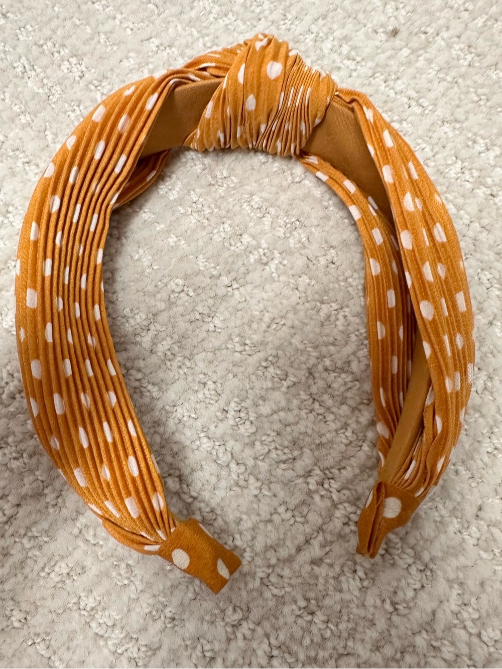 Polka Dot Knotted Headband - Gold